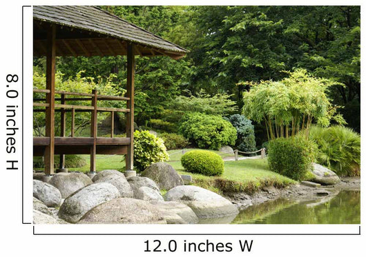 Green Oriental Garden Wall Decal
