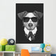 Hand drawn fashion Illustration of Jack Russell. Vector isolated elements. Wall Mural