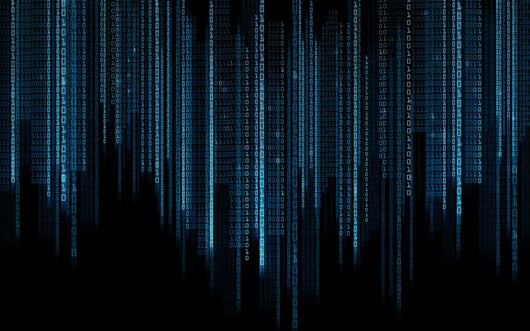 Black Blue Binary Code Wall Decal