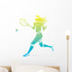 Women Play Tennis Game Wall Decal