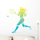 Women Play Tennis Game Wall Decal