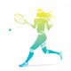 Women Play Tennis Game Wall Decal