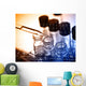 Laboratory research, dropping liquid to test tube  Wall Mural