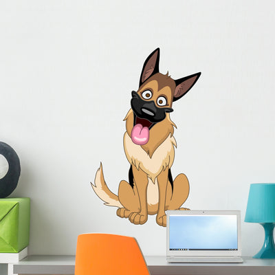 German Shepherd Dog Wall Decal shown on a wall