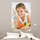 Young Girl Eating Bowl Wall Decal
