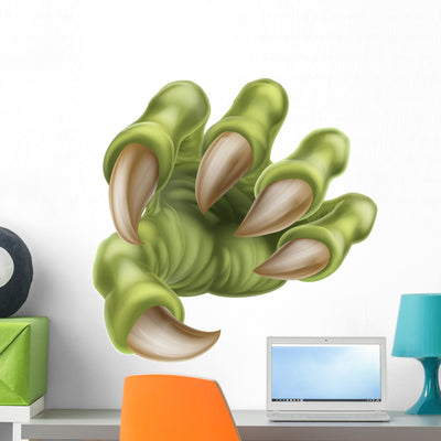Monster Claw Hand Wall Decal shown on a wall