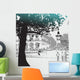 Tree Silhouette Street Scene Wall Decal