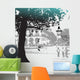 Tree Silhouette Street Scene Wall Decal