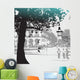 Tree Silhouette Street Scene Wall Decal