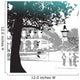 Tree Silhouette Street Scene Wall Decal