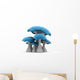 Blue Mushrooms Wall Decal