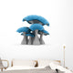 Blue Mushrooms Wall Decal