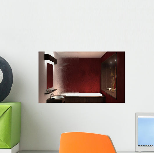 Red Bathroom 1 Wall Decal
