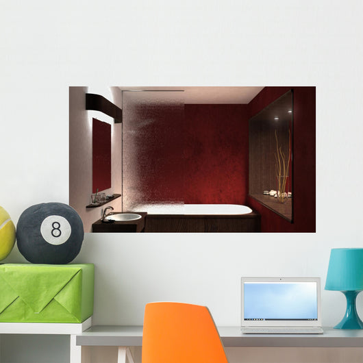 Red Bathroom 1 Wall Decal