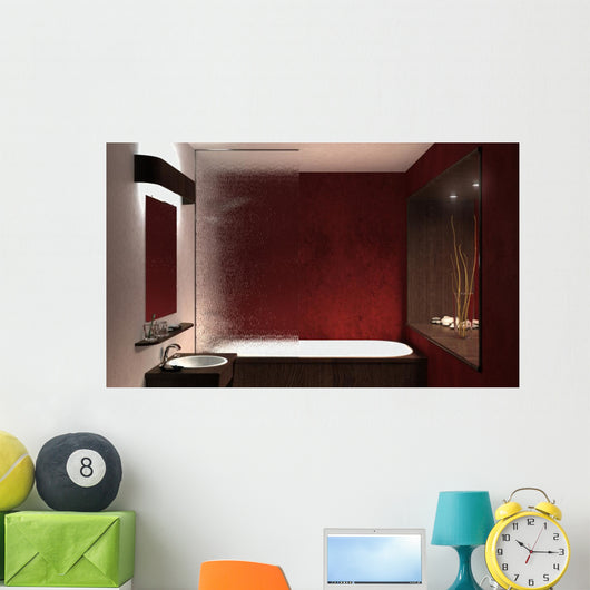 Red Bathroom 1 Wall Decal
