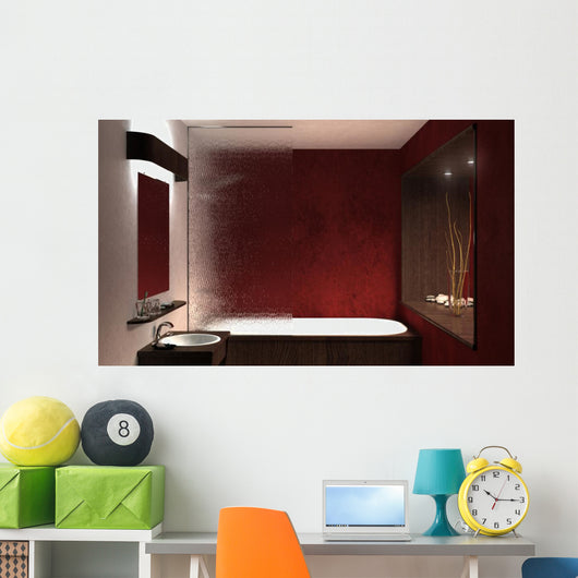 Red Bathroom 1 Wall Decal