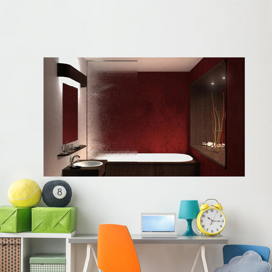 Red Bathroom 1 Wall Decal