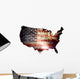 USA Fireworks Flag Wall Decal