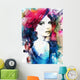 Woman Face Hand Painted Wall Decal