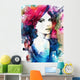 Woman Face Hand Painted Wall Decal