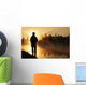 Fisher Fishing Foggy Sunrise Wall Decal