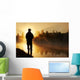 Fisher Fishing Foggy Sunrise Wall Decal