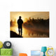 Fisher Fishing Foggy Sunrise Wall Decal