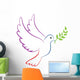 Peace Dove Color Wall Decal