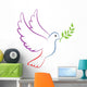 Peace Dove Color Wall Decal