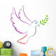 Peace Dove Color Wall Decal