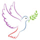 Peace Dove Color Wall Decal