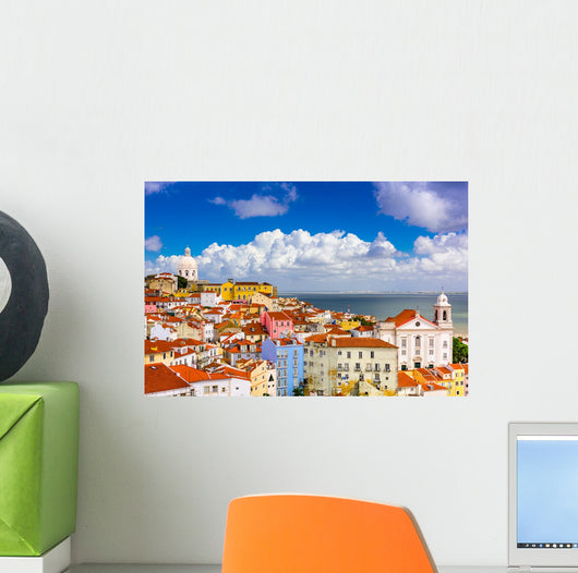 Alfama Lisbon Cityscape Wall Decal