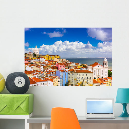 Alfama Lisbon Cityscape Wall Decal