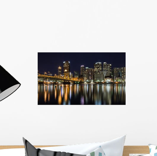 Pittsburgh Pennsylvania Skyline Night Wall Decal