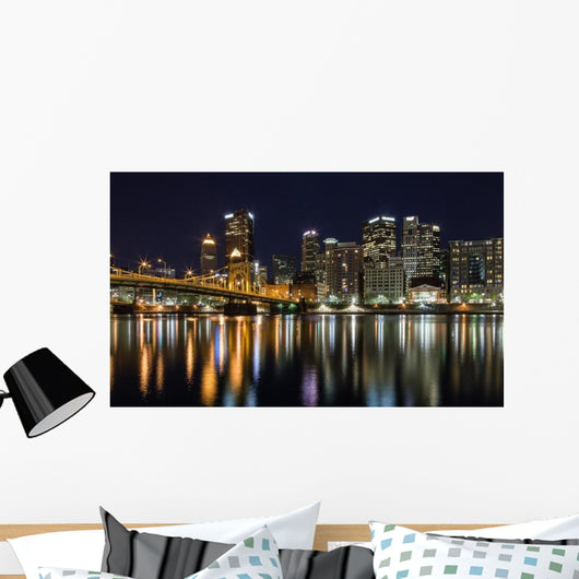 Pittsburgh Pennsylvania Skyline Night Wall Decal