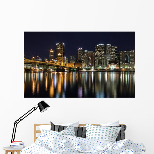 Pittsburgh Pennsylvania Skyline Night Wall Decal