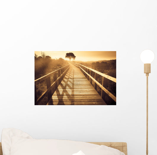 Landscape Wooden Path with Wall Decal