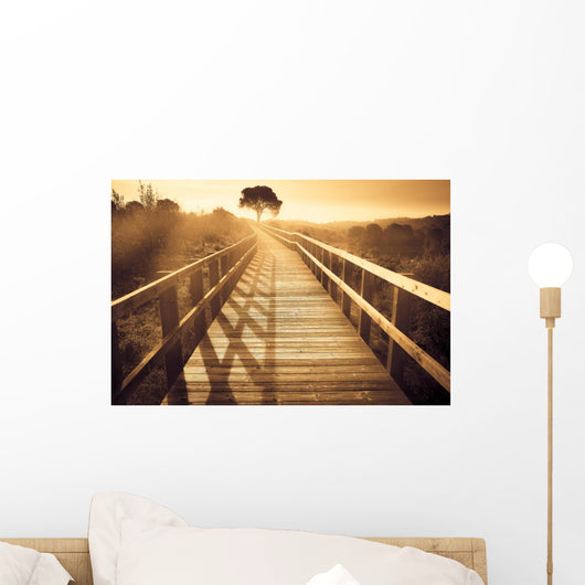 Landscape Wooden Path with Wall Decal
