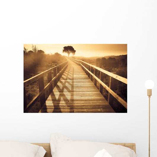 Landscape Wooden Path with Wall Decal