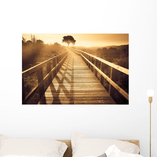 Landscape Wooden Path with Wall Decal
