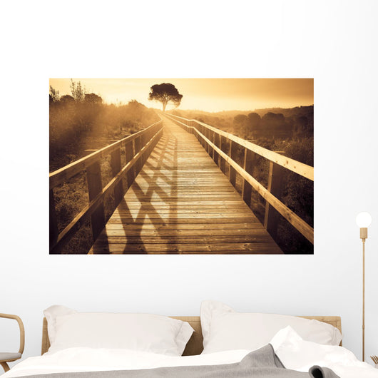 Landscape Wooden Path with Wall Decal