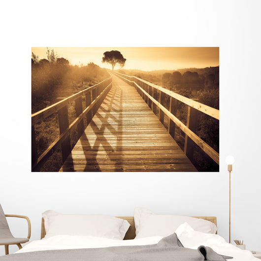 Landscape Wooden Path with Wall Decal