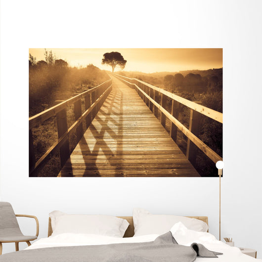 Landscape Wooden Path with Wall Decal