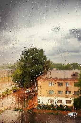 Rain outside Window Wall Decal