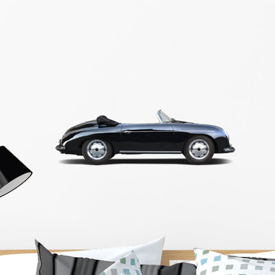 Classic Sport Cabrio Car Wall Decal shown on a wall