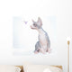 Funny Sphinx Cat with Wall Decal