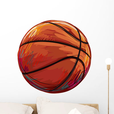 Basketball Wall Decal shown on a wall