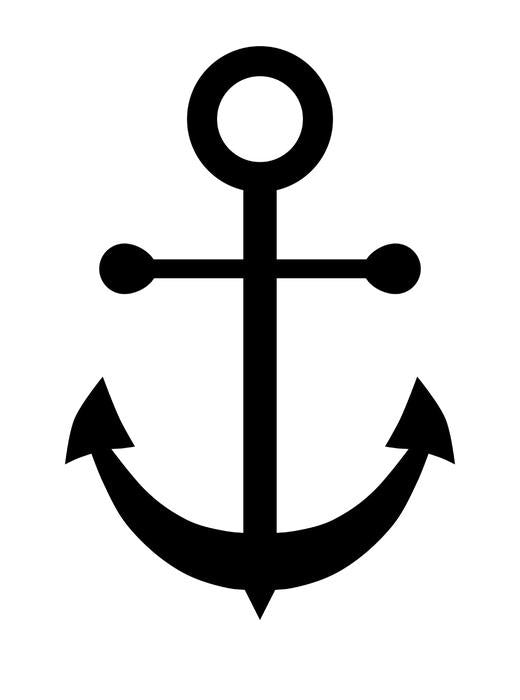 Marine Anchor Silhouette Wall Decal