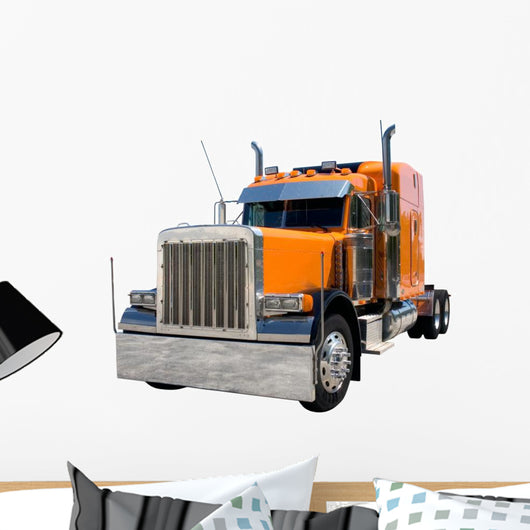 Orange Semi Truck Wall Decal