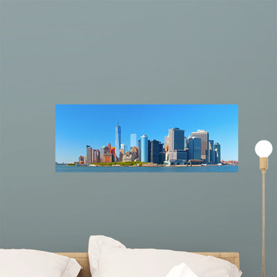 New York City Lower Wall Decal shown on a wall